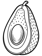 Line art of an avocado vector 
