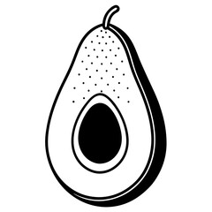 Line art of an avocado vector 