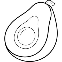 Line art of an avocado vector 