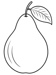 Pear line art vector 