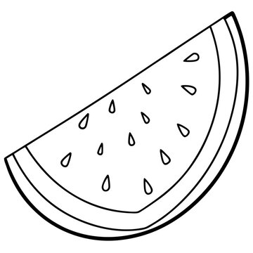 recommend clip art: watermelon slice line art vector
