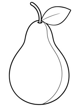 recommend clip art: Pear line art vector 