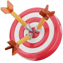 Dartboard 3d illustration. business goal and marketing target icon.