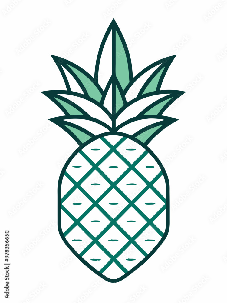 Wall mural line art of a pineapple
