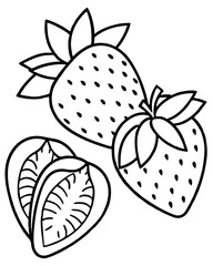  line art of strawberries