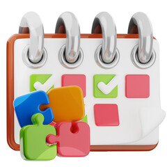 Schedule planning 3d illustration. business agenda, reminder, calendar icon.