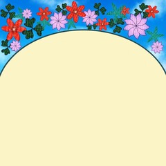 Worksheet frame, background, graphics Cartoon lines, decoration 