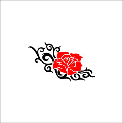 Rose flower batik pattern concept. Tribal nuance. Suitable for use as graphic design