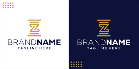 Creative Legal Pillar Logo Letter Z, Design Inspiration, Illustration, Vector