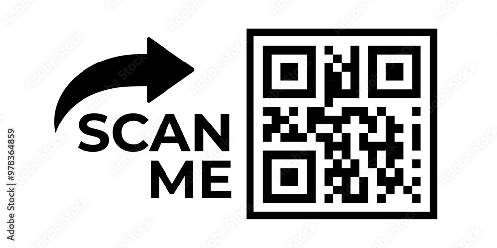 Fototapete qr code icon. scan me vector.