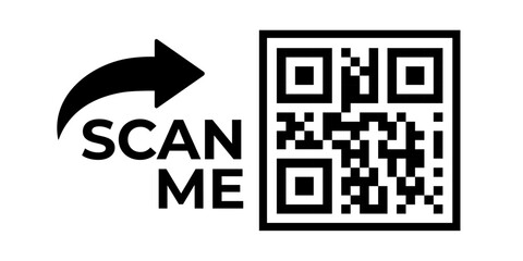 Qr code icon. Scan me vector.