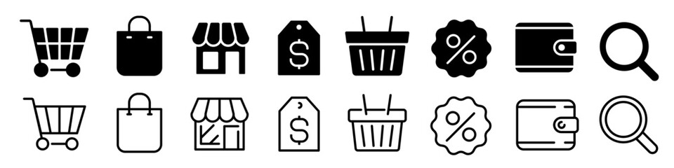 Shop icon set. Shopping icon