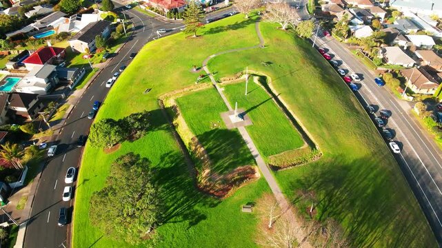 Drone Shot of Stockade Hill in Auckland New Zealand