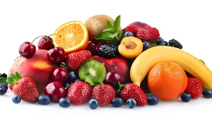 Obraz premium Mix fruits isolated on white background 