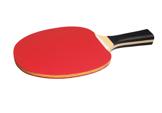 Table tennis racket with a ball  isolated on white background
