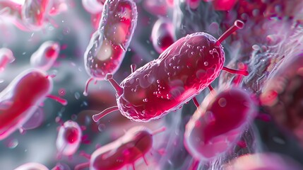 Virus Infection in Vein - 3D Microscopic Visualization