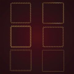 Luxury Decorative vintage frames and borders set, Gold photo frame with corner gold line floral for picture, Vector design decoration pattern style. border design is pattern Thai art style