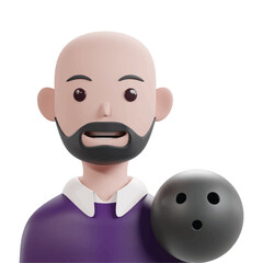 Sports avatar 3d icon render clipart.