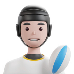 Sports avatar 3d icon render clipart.