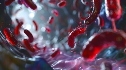 Cells Showing Signs of Illness - 3D Medical Illustration