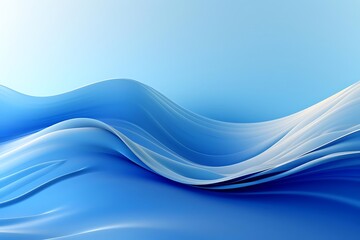 Obraz premium Abstract blue waves creating a serene and calming visual effect.