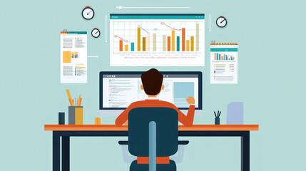 Businessman Analyzing Data