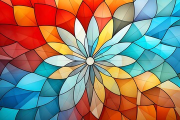 Obraz premium A vibrant, abstract design featuring colorful, overlapping shapes.