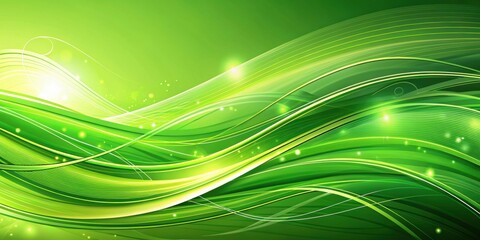 Vibrant green abstract background with dynamic swirls and lines, green, abstract, background, vibrant, art, design