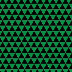 Barometric equilateral green and black color triangle pattern, background.