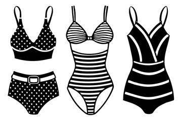 swimsuits isolated vector silhouette icon