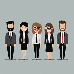 set of business people