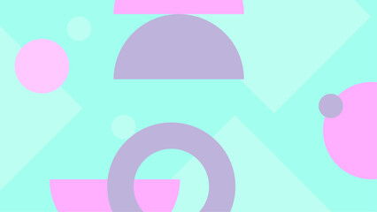 Abstract geometric pattern with pastel colors featuring circles and semicircles. An artistic abstract geometric pattern in pastel colors highlighting circles and semicircles