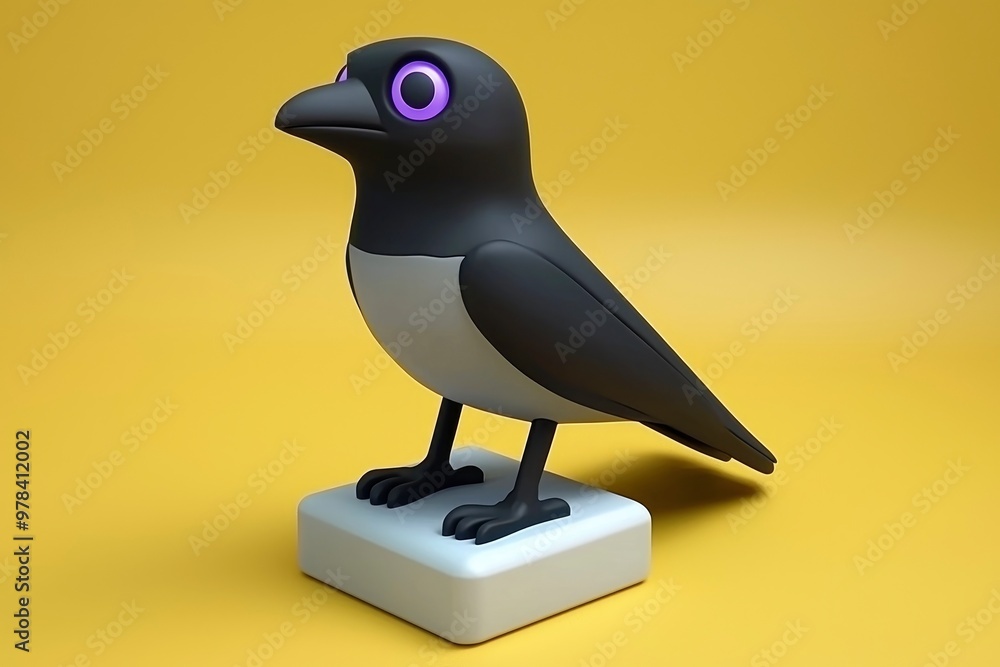 Canvas Prints cartoon crow 3d render