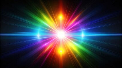 Obraz premium Spectrum light flare overlay on black background , rainbow, prism, colorful, vibrant, glow, burst, radiant, spectrum, lens flare