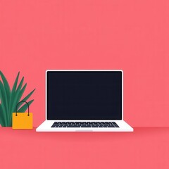 Fototapeta premium E-commerce website with Black Friday offers, modern interface, flat design illustration