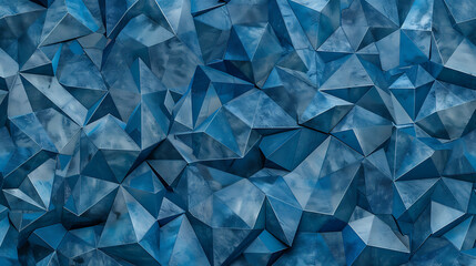Obraz premium Abstract blue geometric background with a 3D effect.