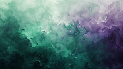 Obraz premium Abstract green and purple watercolor background for design, website, presentation, or social media