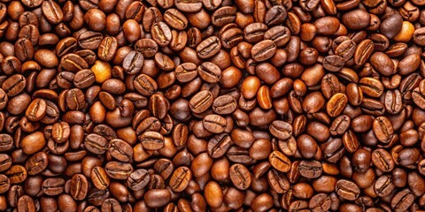 Obraz premium Background of freshly roasted coffee beans, coffee, beans, background, dark, espresso, aroma, delicious, beverage, cafe, energy