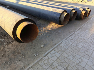 Pipes for pipeline repair. Repair of water supply, heating main. Construction work on replacement...