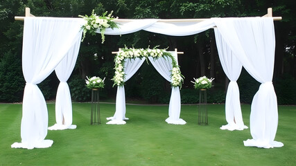 Wedding arch rental option featuring a beautifully crafted arch backdrop for any special event