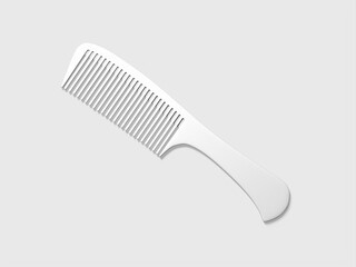 White Blank Hair Comb For Styling And Combing Isolated Mockup