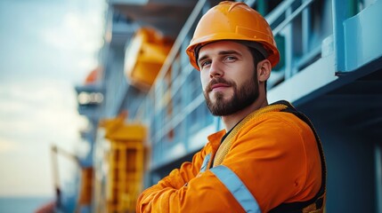 a construction worker working on a cruise ship