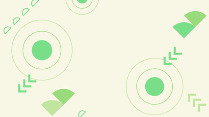 Abstract geometric pattern featuring green shapes on a light background for modern design projects. This abstract image showcases geometric pattern with various green shapes on light beige background