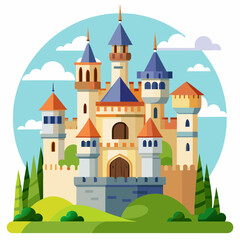 Fototapeta premium vector illustration of medieval castle