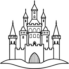 Obraz premium vector illustration of medieval castle