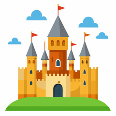 vector illustration of medieval castle
