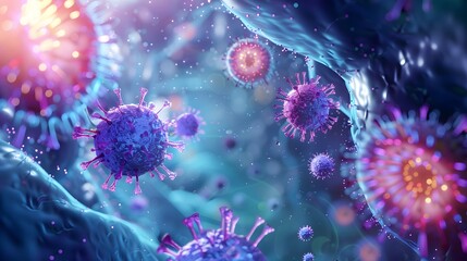 Vaccine Targeting Virus - Medical Science 3D Illustration