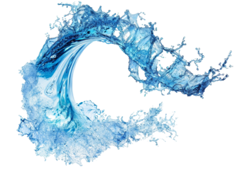Isolated blue water wave on the white background 
