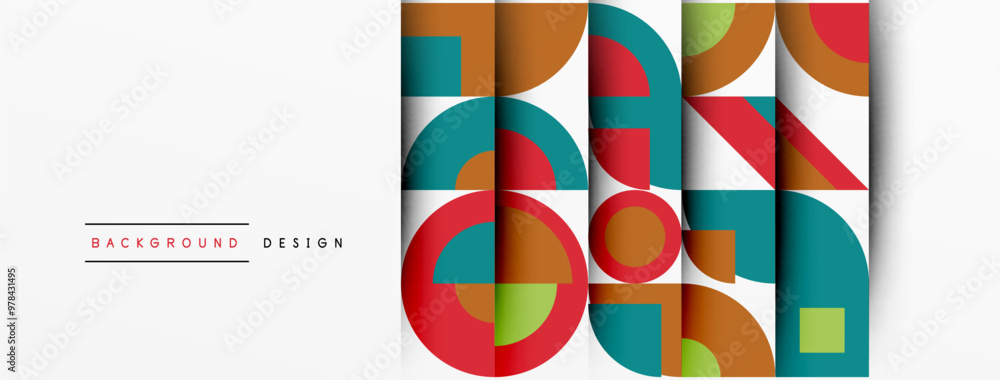 Poster geometric design abstract background - circles squares