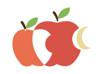 Vector apple illustration featuring fresh, vibrant apples in a clean, modern style.